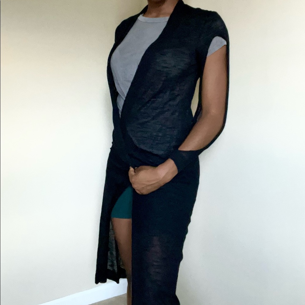 Calvin Klein Sheer Split Sleeve Coverup/ Cardigan